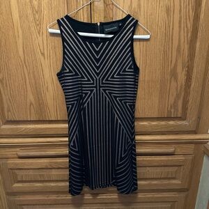 MINKPINK Black and Tan Striped Mini Dress
